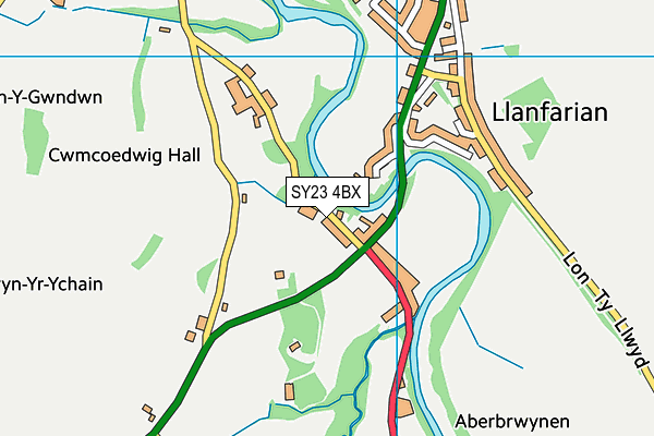 SY23 4BX map - OS VectorMap District (Ordnance Survey) SY23 4BX map - OS VectorMap District (Ordnance Survey)