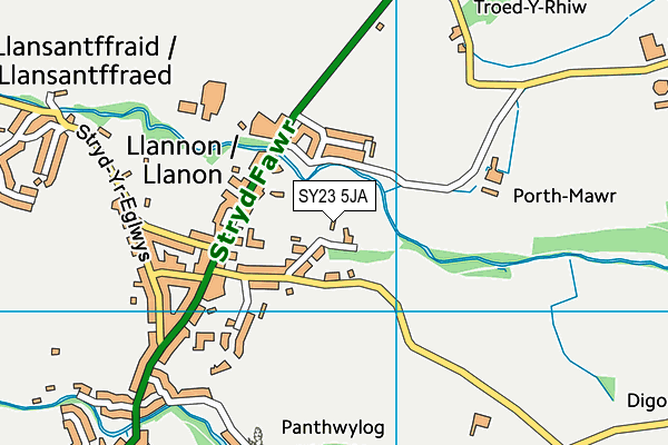 SY23 5JA map - OS VectorMap District (Ordnance Survey) SY23 5JA map - OS VectorMap District (Ordnance Survey)