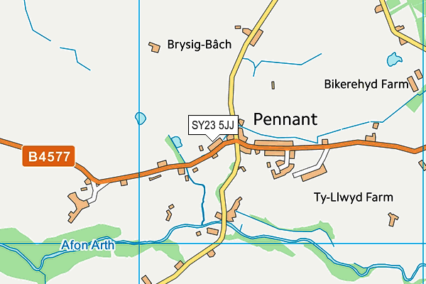 SY23 5JJ map - OS VectorMap District (Ordnance Survey) SY23 5JJ map - OS VectorMap District (Ordnance Survey)