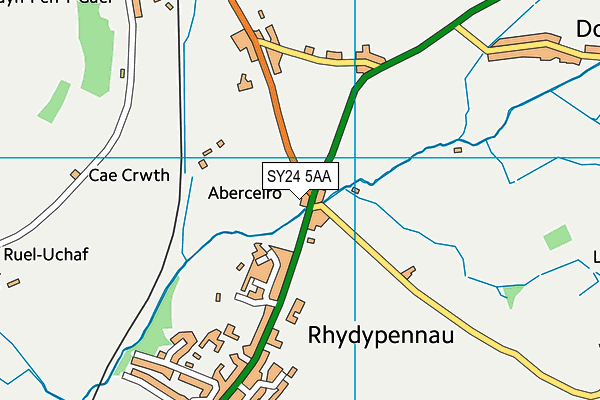 SY24 5AA map - OS VectorMap District (Ordnance Survey) SY24 5AA map - OS VectorMap District (Ordnance Survey)