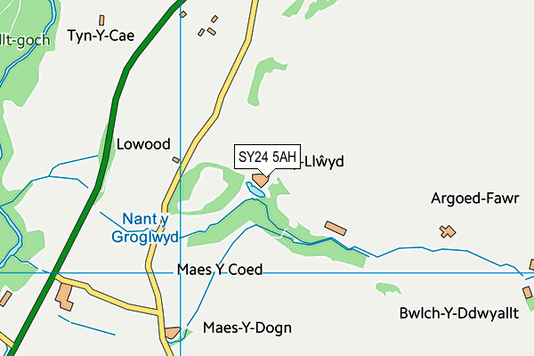 SY24 5AH map - OS VectorMap District (Ordnance Survey) SY24 5AH map - OS VectorMap District (Ordnance Survey)