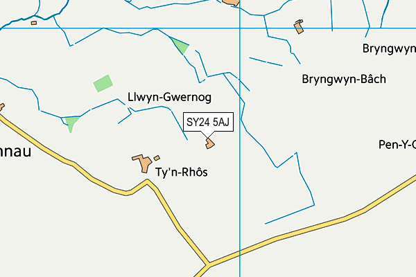 SY24 5AJ map - OS VectorMap District (Ordnance Survey) SY24 5AJ map - OS VectorMap District (Ordnance Survey)