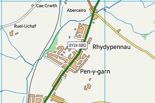 SY24 5BQ map - OS VectorMap District (Ordnance Survey) SY24 5BQ map - OS VectorMap District (Ordnance Survey)