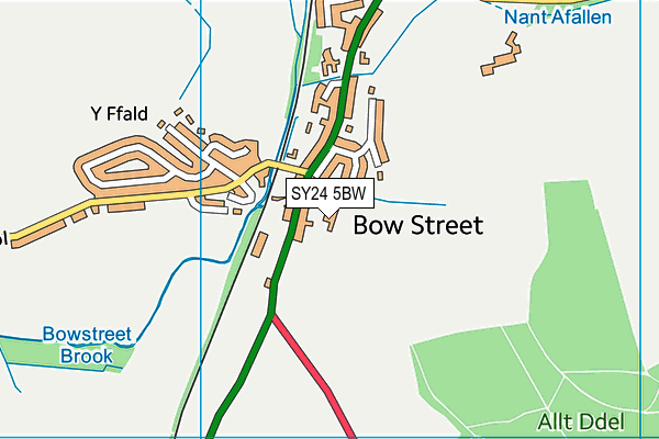 SY24 5BW map - OS VectorMap District (Ordnance Survey) SY24 5BW map - OS VectorMap District (Ordnance Survey)