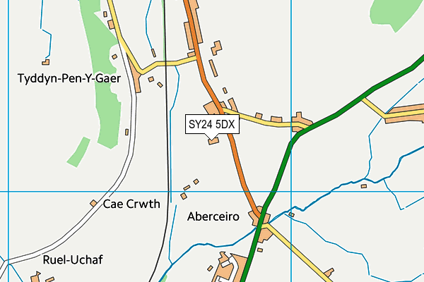 SY24 5DX map - OS VectorMap District (Ordnance Survey) SY24 5DX map - OS VectorMap District (Ordnance Survey)