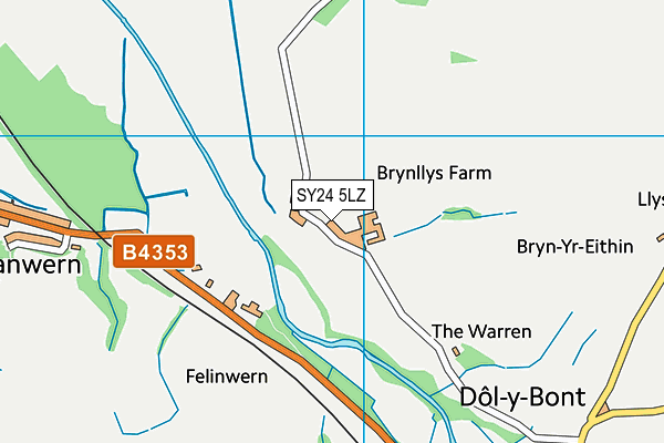 SY24 5LZ map - OS VectorMap District (Ordnance Survey) SY24 5LZ map - OS VectorMap District (Ordnance Survey)