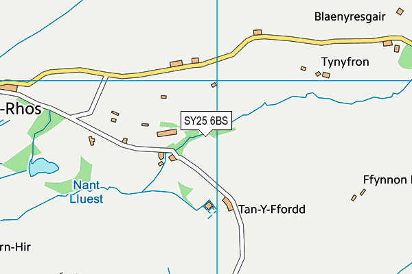 SY25 6BS map - OS VectorMap District (Ordnance Survey)