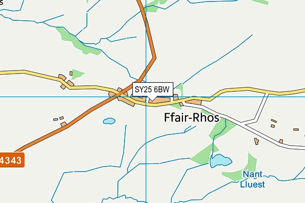 SY25 6BW map - OS VectorMap District (Ordnance Survey) SY25 6BW map - OS VectorMap District (Ordnance Survey)