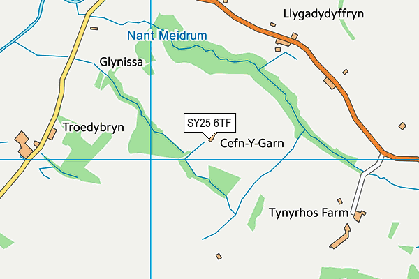 SY25 6TF map - OS VectorMap District (Ordnance Survey) SY25 6TF map - OS VectorMap District (Ordnance Survey)