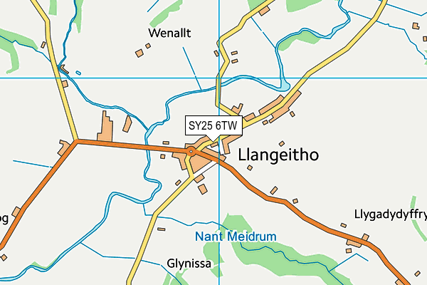 SY25 6TW map - OS VectorMap District (Ordnance Survey)