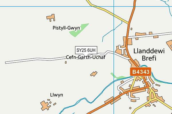 SY25 6UH map - OS VectorMap District (Ordnance Survey)