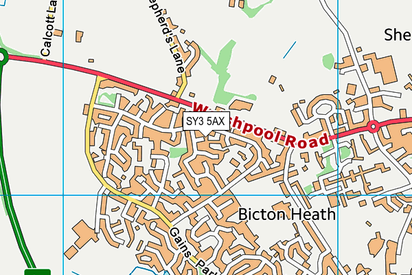 SY3 5AX map - OS VectorMap District (Ordnance Survey) SY3 5AX map - OS VectorMap District (Ordnance Survey)