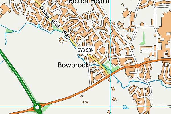 SY3 5BN map - OS VectorMap District (Ordnance Survey) SY3 5BN map - OS VectorMap District (Ordnance Survey)