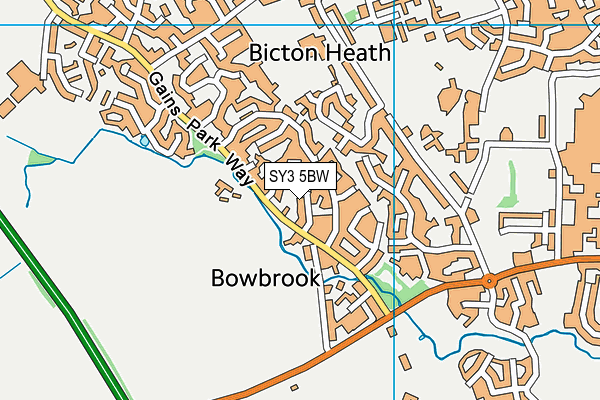 SY3 5BW map - OS VectorMap District (Ordnance Survey) SY3 5BW map - OS VectorMap District (Ordnance Survey)