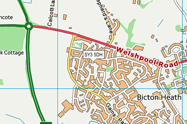 SY3 5DH map - OS VectorMap District (Ordnance Survey)