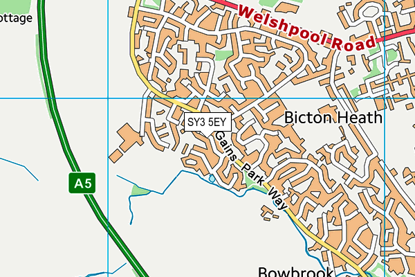 SY3 5EY map - OS VectorMap District (Ordnance Survey) SY3 5EY map - OS VectorMap District (Ordnance Survey)