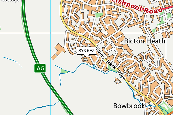 SY3 5EZ map - OS VectorMap District (Ordnance Survey) SY3 5EZ map - OS VectorMap District (Ordnance Survey)