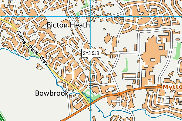 SY3 5JB map - OS VectorMap District (Ordnance Survey) SY3 5JB map - OS VectorMap District (Ordnance Survey)
