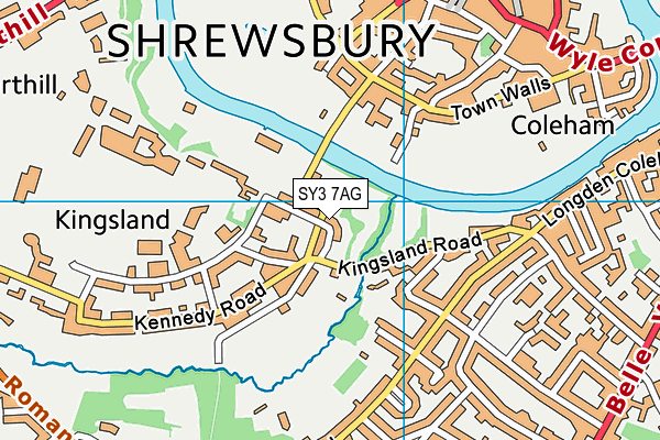 SY3 7AG map - OS VectorMap District (Ordnance Survey)