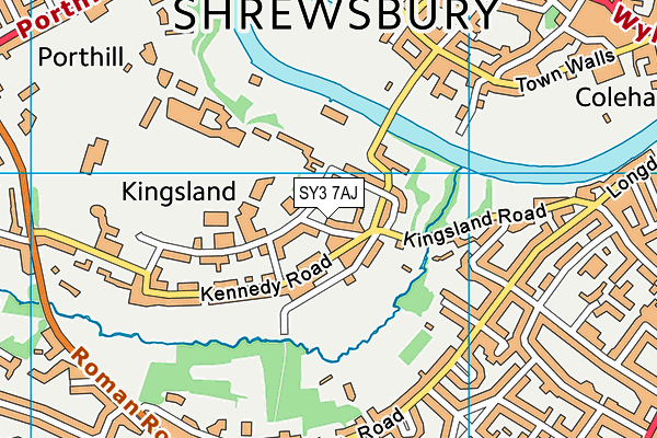 SY3 7AJ map - OS VectorMap District (Ordnance Survey)