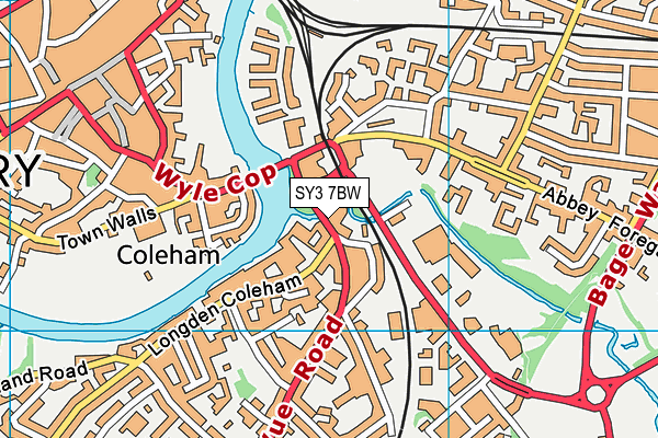 SY3 7BW map - OS VectorMap District (Ordnance Survey) SY3 7BW map - OS VectorMap District (Ordnance Survey)