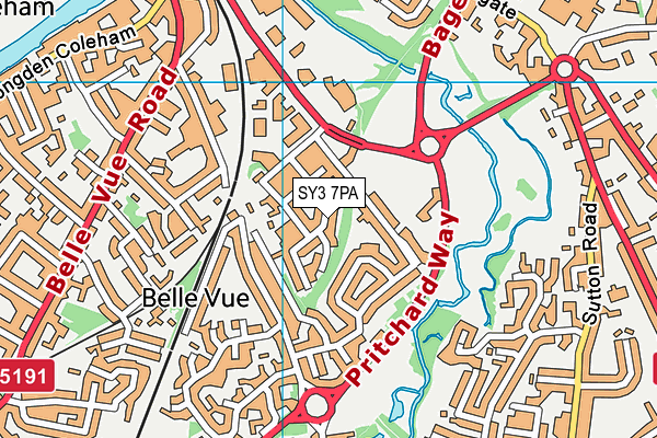 SY3 7PA map - OS VectorMap District (Ordnance Survey) SY3 7PA map - OS VectorMap District (Ordnance Survey)