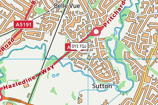 SY3 7QJ map - OS VectorMap District (Ordnance Survey) SY3 7QJ map - OS VectorMap District (Ordnance Survey)