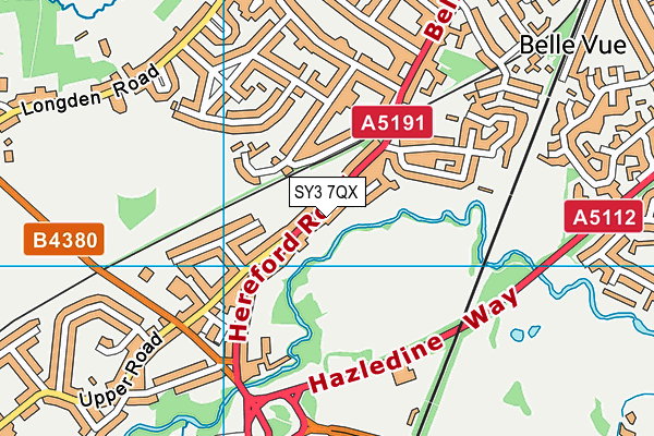 SY3 7QX map - OS VectorMap District (Ordnance Survey) SY3 7QX map - OS VectorMap District (Ordnance Survey)