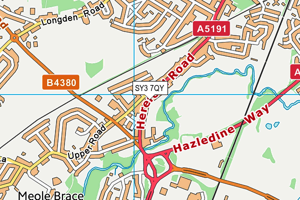 SY3 7QY map - OS VectorMap District (Ordnance Survey) SY3 7QY map - OS VectorMap District (Ordnance Survey)