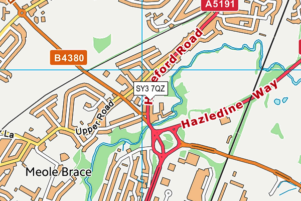 SY3 7QZ map - OS VectorMap District (Ordnance Survey) SY3 7QZ map - OS VectorMap District (Ordnance Survey)