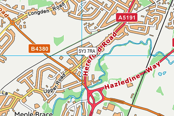 SY3 7RA map - OS VectorMap District (Ordnance Survey) SY3 7RA map - OS VectorMap District (Ordnance Survey)