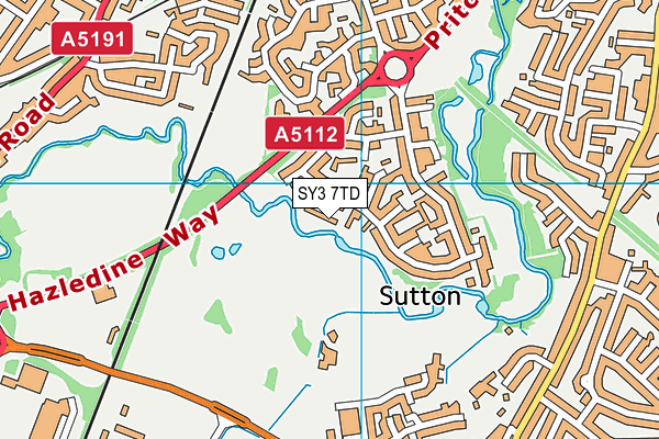 SY3 7TD map - OS VectorMap District (Ordnance Survey) SY3 7TD map - OS VectorMap District (Ordnance Survey)