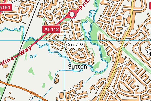 SY3 7TQ map - OS VectorMap District (Ordnance Survey) SY3 7TQ map - OS VectorMap District (Ordnance Survey)