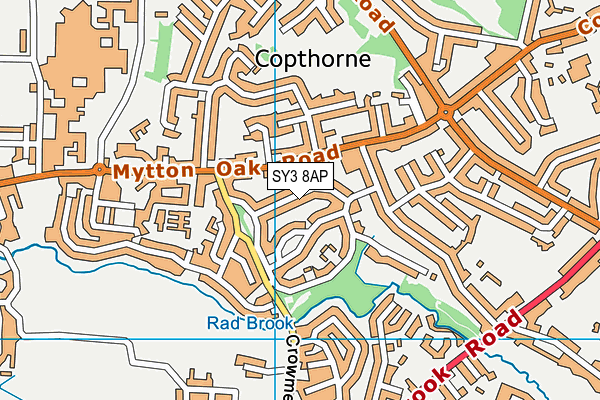 SY3 8AP map - OS VectorMap District (Ordnance Survey) SY3 8AP map - OS VectorMap District (Ordnance Survey)