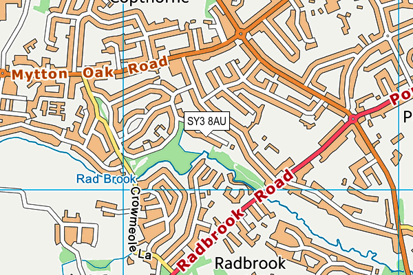 SY3 8AU map - OS VectorMap District (Ordnance Survey)