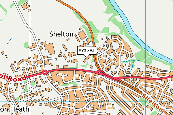 SY3 8BJ map - OS VectorMap District (Ordnance Survey) SY3 8BJ map - OS VectorMap District (Ordnance Survey)