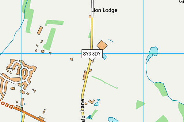 SY3 8DY map - OS VectorMap District (Ordnance Survey) SY3 8DY map - OS VectorMap District (Ordnance Survey)