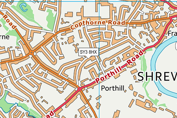 SY3 8HX map - OS VectorMap District (Ordnance Survey)