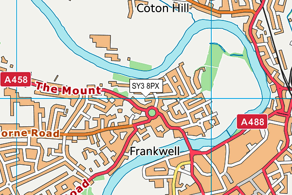SY3 8PX map - OS VectorMap District (Ordnance Survey) SY3 8PX map - OS VectorMap District (Ordnance Survey)