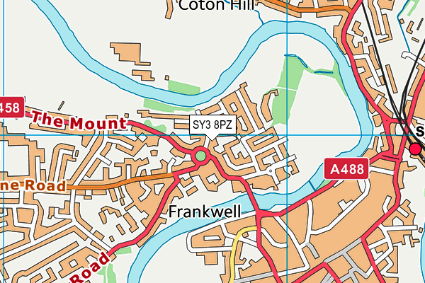 SY3 8PZ map - OS VectorMap District (Ordnance Survey)