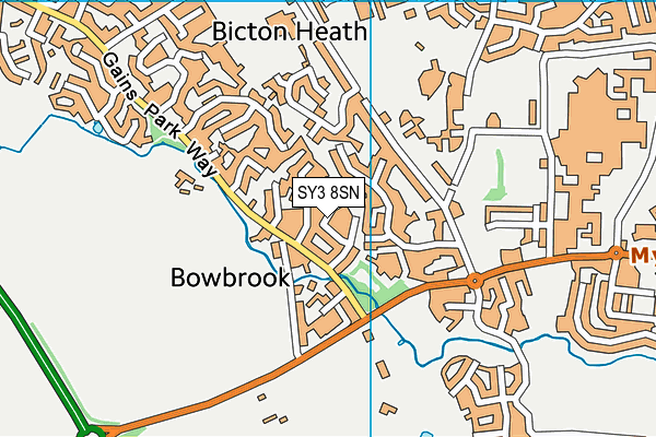 SY3 8SN map - OS VectorMap District (Ordnance Survey) SY3 8SN map - OS VectorMap District (Ordnance Survey)