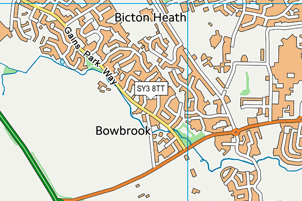SY3 8TT map - OS VectorMap District (Ordnance Survey) SY3 8TT map - OS VectorMap District (Ordnance Survey)