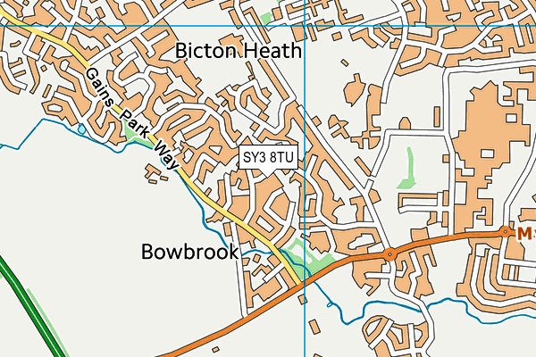 SY3 8TU map - OS VectorMap District (Ordnance Survey) SY3 8TU map - OS VectorMap District (Ordnance Survey)