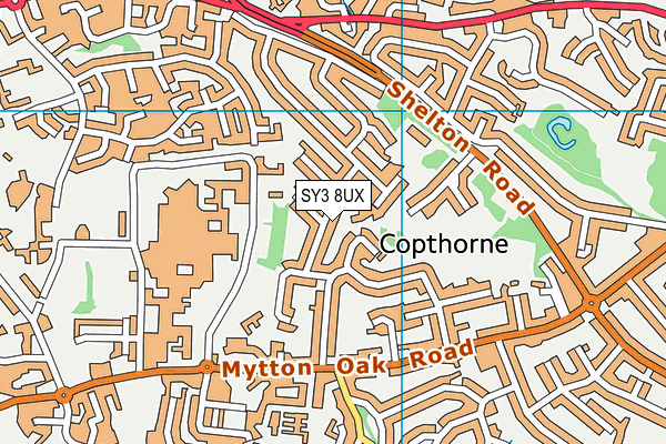 SY3 8UX map - OS VectorMap District (Ordnance Survey) SY3 8UX map - OS VectorMap District (Ordnance Survey)