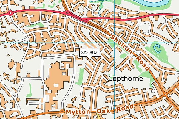 SY3 8UZ map - OS VectorMap District (Ordnance Survey) SY3 8UZ map - OS VectorMap District (Ordnance Survey)