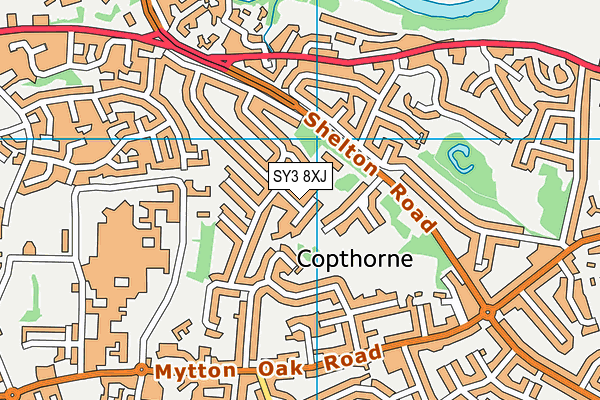 SY3 8XJ map - OS VectorMap District (Ordnance Survey) SY3 8XJ map - OS VectorMap District (Ordnance Survey)