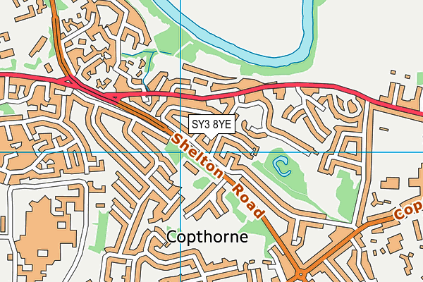 SY3 8YE map - OS VectorMap District (Ordnance Survey) SY3 8YE map - OS VectorMap District (Ordnance Survey)