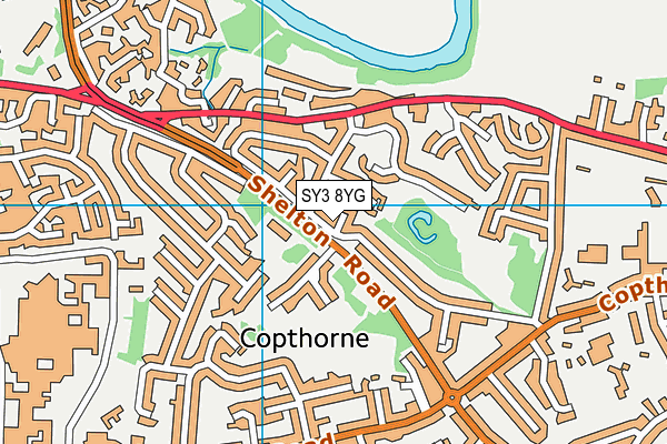 SY3 8YG map - OS VectorMap District (Ordnance Survey) SY3 8YG map - OS VectorMap District (Ordnance Survey)