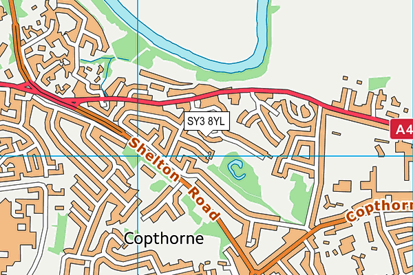 SY3 8YL map - OS VectorMap District (Ordnance Survey) SY3 8YL map - OS VectorMap District (Ordnance Survey)