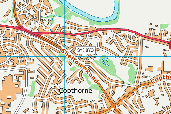 SY3 8YQ map - OS VectorMap District (Ordnance Survey) SY3 8YQ map - OS VectorMap District (Ordnance Survey)